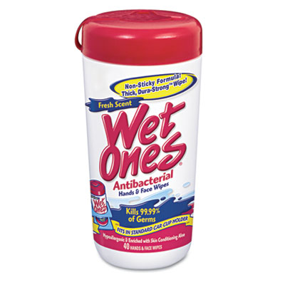 Wet Ones Antibacterial Moist Towelette, Cloth, 5-3/4 x