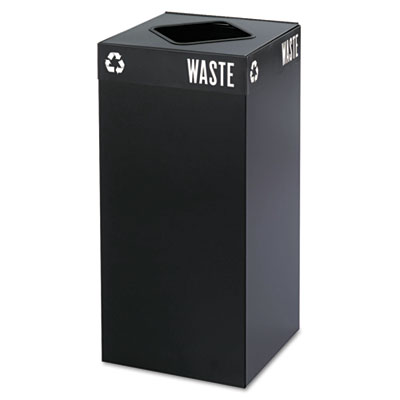 Safco Public Square Recycling Container, Square, Steel, 31