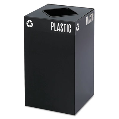 Safco Public Square Recycling Container, Square, Steel, 25