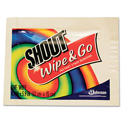 Shout Wipes Wipe &amp; Go Instant Stain Remover, 4.7 x 5.9