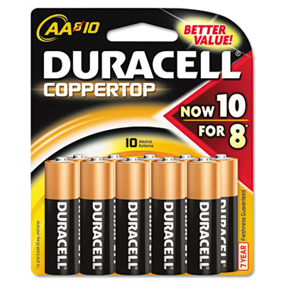 Duracell Coppertop Alkaline Batteries, AA