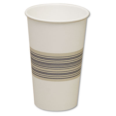 Boardwalk Paper Hot Cups, 16 oz, Blue/Tan