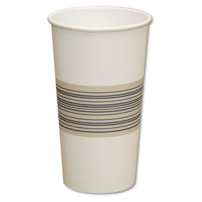 Boardwalk Paper Hot Cups, 20 oz, Blue/Tan