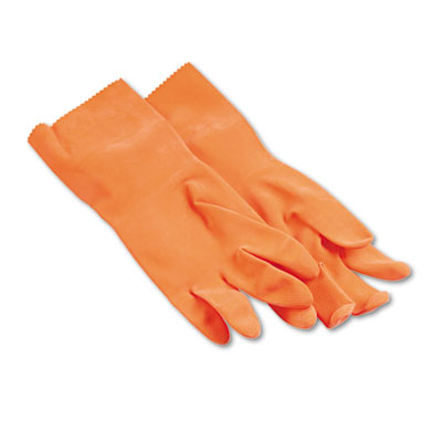 Boardwalk Flock-Lined Latex
Cleaning Gloves, Large,
Orange, Pair