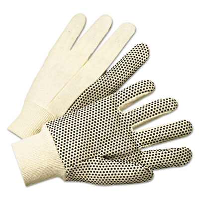 Anchor Brand PVC-Dotted Canvas Gloves, White, One