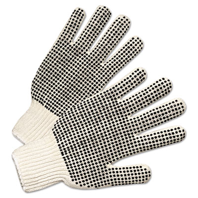 Anchor Brand PVC-Dotted String Knit Gloves, Natural