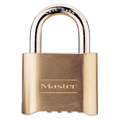 Master Lock Resettable Combination Padlock, Brass, 2