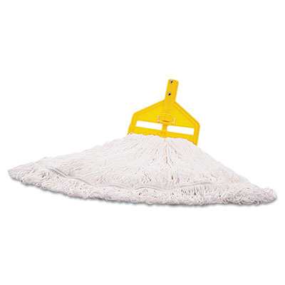 Rubbermaid Commercial Finish Mop Heads, Nylon, White,