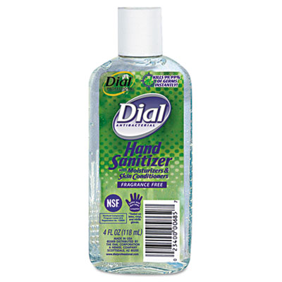 Dial Antibacterial Hand
Sanitizer with Moisturizers,
4 oz Bottle, Fragrance-Free