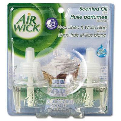 Air Wick Scented Oil Twin Refill, Cool Linen/White
