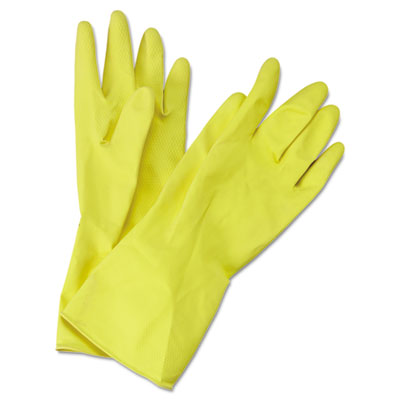Boardwalk Flock-Lined Latex
Cleaning Gloves, Medium,
Yellow, Dozen