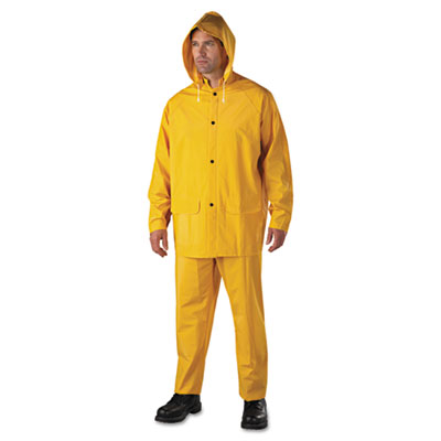 Anchor Brand Rainsuit, PVC/Polyester, Yellow, Size