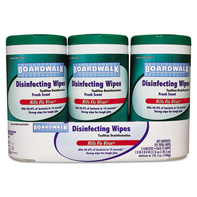 Boardwalk Disinfecting Wipes, 8 x 7, Fresh Scent, 75 per