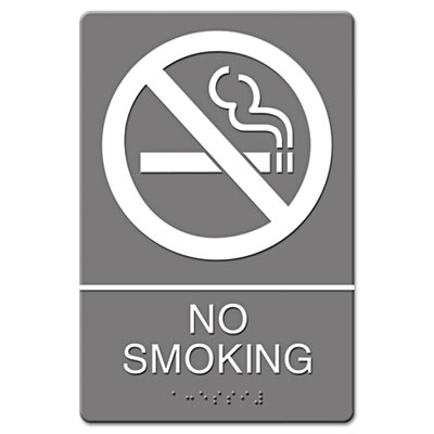 Headline Sign ADA Sign, No Smoking Symbol w/Tactile