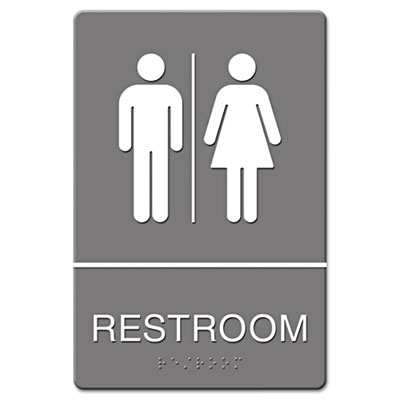 Headline Sign ADA Sign Restroom Symbol Tactile