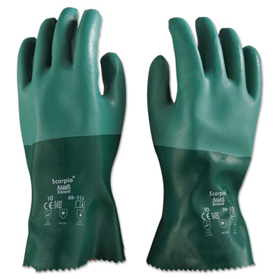 AnsellPro Scorpio Neoprene Gloves, Green, Size 10