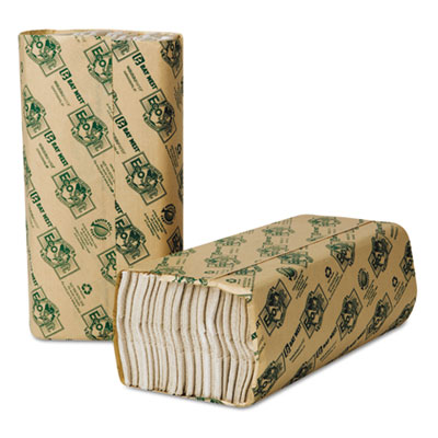 Wausau Paper EcoSoft Green Seal Folded Towels, 10 1/8 x