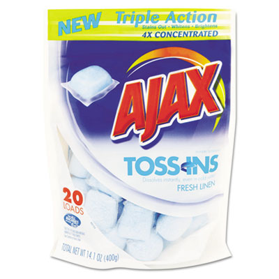 Ajax Toss Ins Powder Laundry Detergent, Packets, 4 per