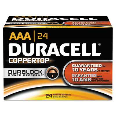 Duracell Coppertop Alkaline Batteries, AAA, 24/Box