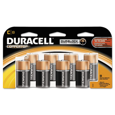 Duracell Coppertop Alkaline Batteries, C