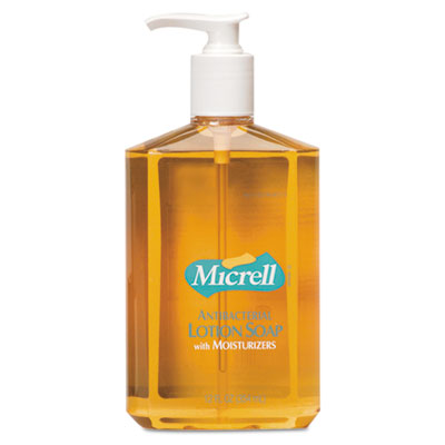 GOJO MICRELL Antibacterial Lotion Soap, 12oz, Pump