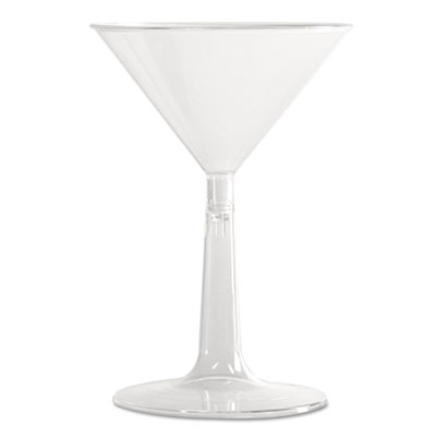 WNA Comet Plastic Martini Glasses, 6 oz., Clear,