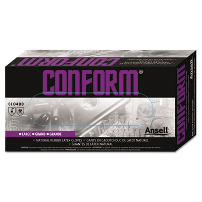 AnsellPro Conform Natural Rubber Latex Gloves, 5-Mil,