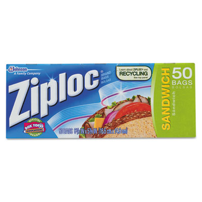 Ziploc Resealable Sandwich Bags, Plastic, 1.2 mil, Clear