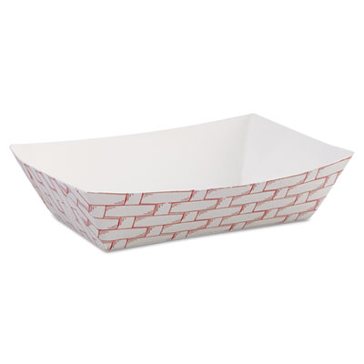 Boardwalk Paper Food Baskets, 6oz Capacity, Red/White