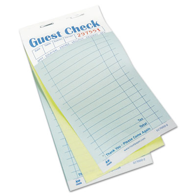 Royal Guest Check Book, Carbonless Duplicate, 3 1/2 x