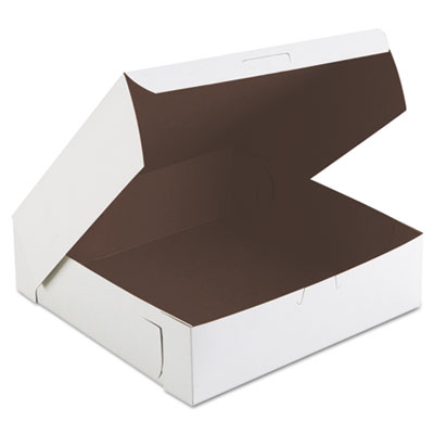SCT Tuck-Top Bakery Boxes, 9w x 9d x 2 1/2h, White
