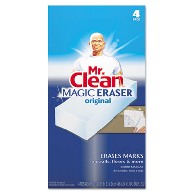 Mr. Clean Magic Eraser Foam Pad, 3 x 3, White, 4/Box