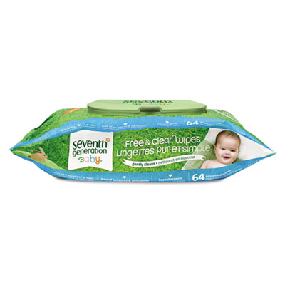 Seventh Generation Chlorine Free Baby Wipes, White,