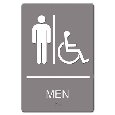 Headline Sign ADA Sign Men Restroom Wheelchair