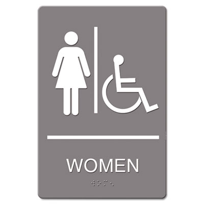 Headline Sign ADA Sign Women Restroom Wheelchair