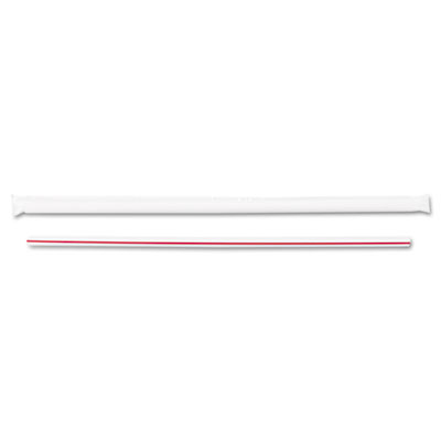 Boardwalk Jumbo Straws, 7 3/4&quot;, Plastic, White/Red