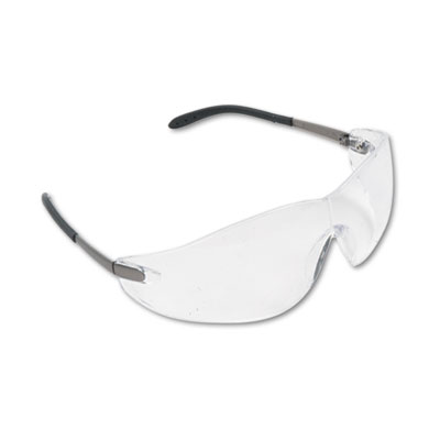 Crews Blackjack Wraparound Safety Glasses, Chrome
