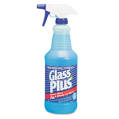 Glass Plus Glass Cleaner, 32 oz Trigger Spray Bottle