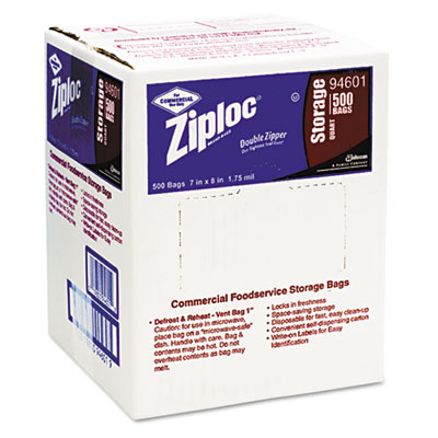 Ziploc Double Zipper Bags, Plastic, 1qt, Clear, Write-On