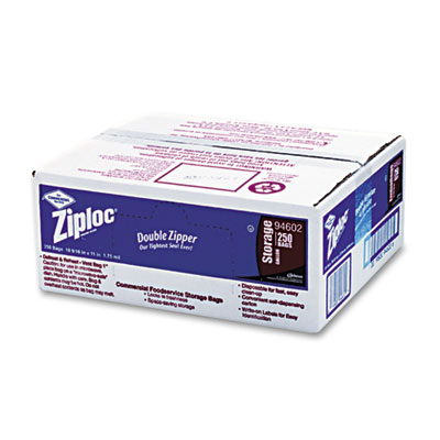 Ziploc Double Zipper Bags, Plastic, 1 gal, 1.75 mil,