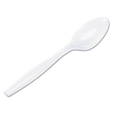 Dixie Plastic Tableware, Heavyweight Teaspoons, White