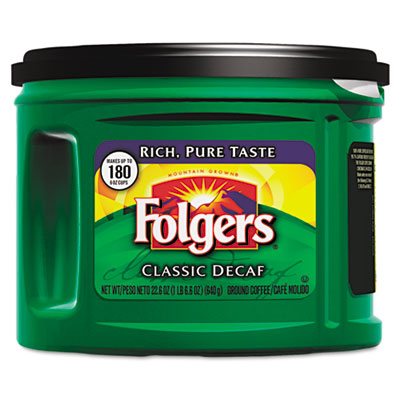 Folgers Coffee, Classic Roast Decaffeinated, Ground, 22 3/5