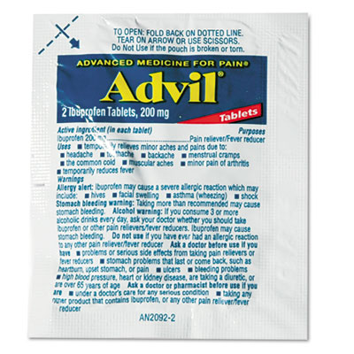 Advil Single-Dose Ibuprofen Tablets Refill Packs,