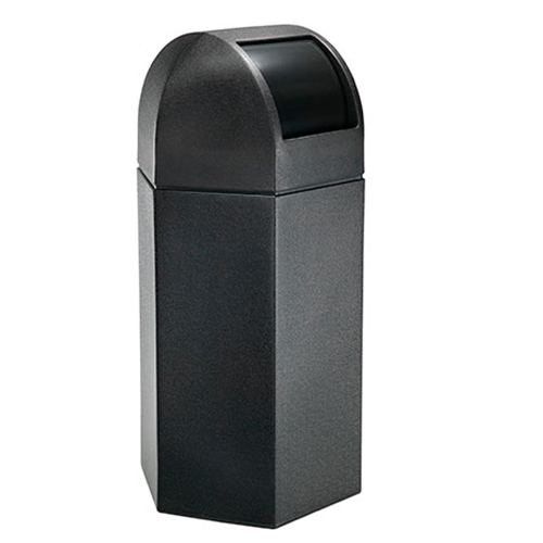 50-Gallon Hex Waste Container with Dome Lid