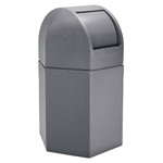 45-Gallon Hex Waste Container with Dome Lid