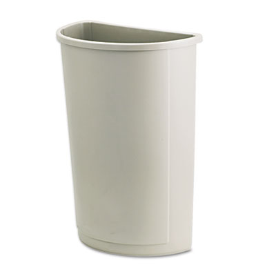Rubbermaid Commercial
Untouchable Waste Container,
Half-Round, Plastic, 21 gal,
Beige