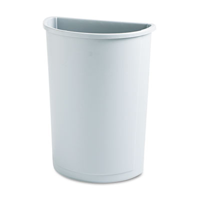 Rubbermaid Commercial
Untouchable Waste Container,
Half-Round, Plastic, 21 gal,
Gray