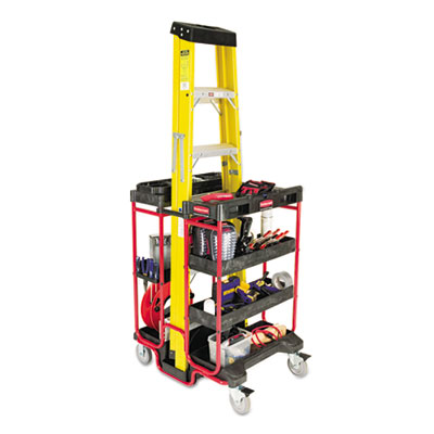 Rubbermaid Commercial Ladder Cart w/Open Ends, 7-Shelf,