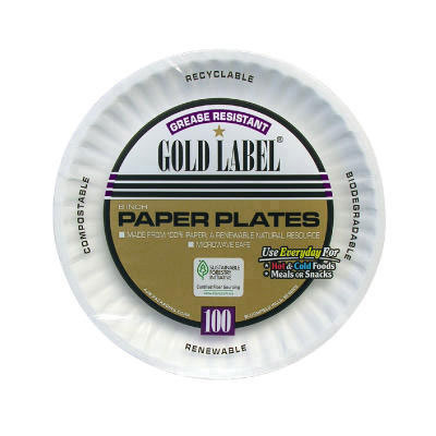 AJM Packaging Corporation Uncoated Paper Plates, 6