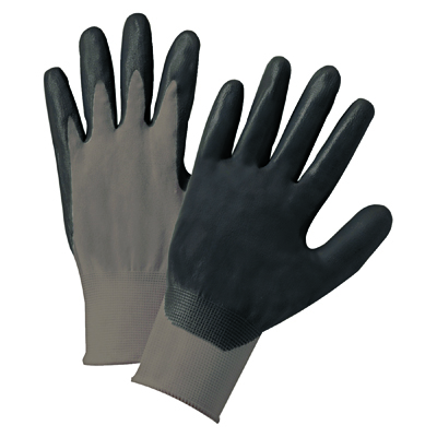 Anchor Brand Nitrile Coated Gloves, Gray/Black, Small